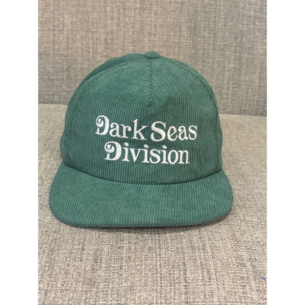 Dark Seas Division Corduroy Snapback Hat Green Embroidered Logo One Size